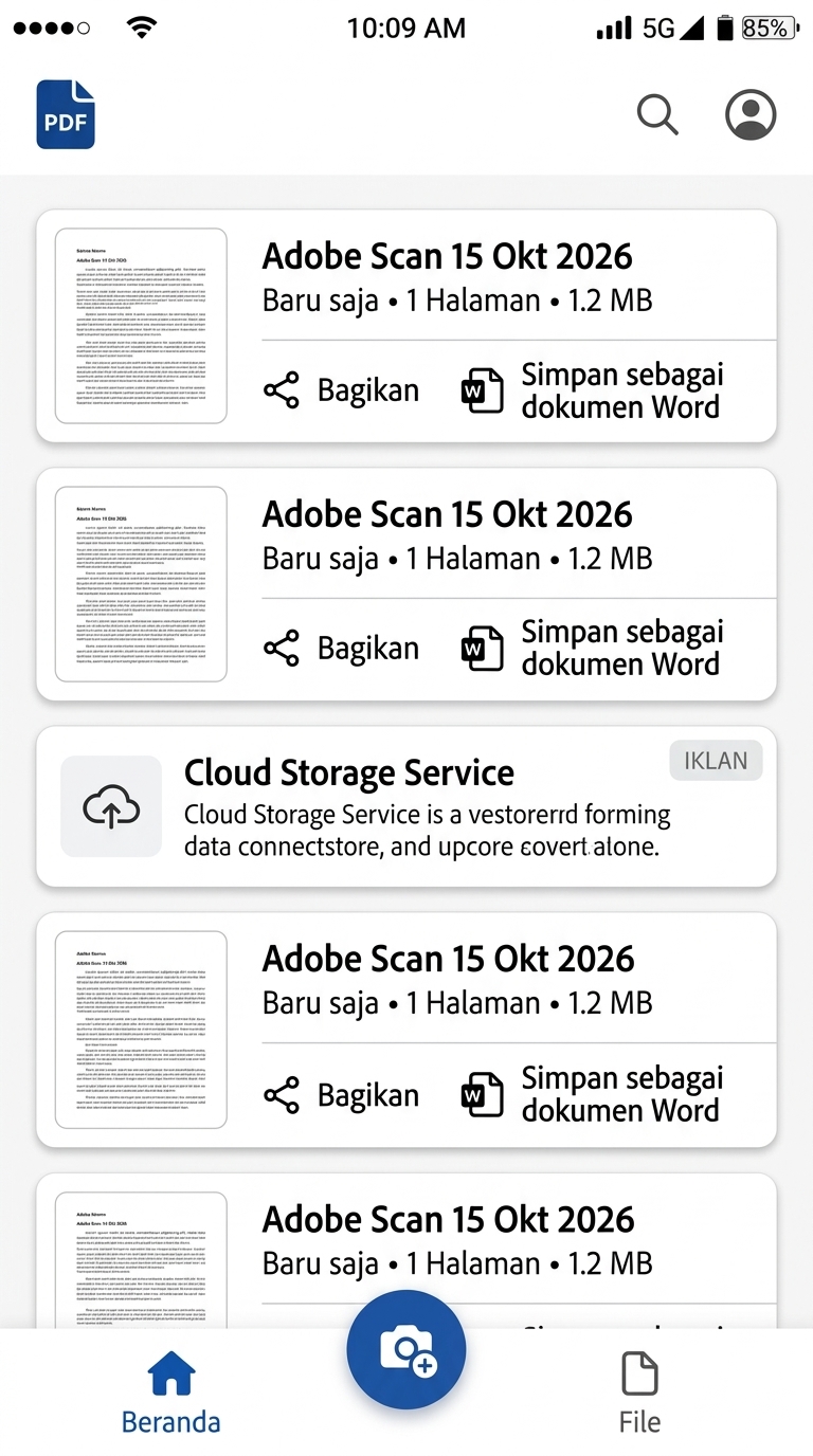 Layar Beranda DocuScan